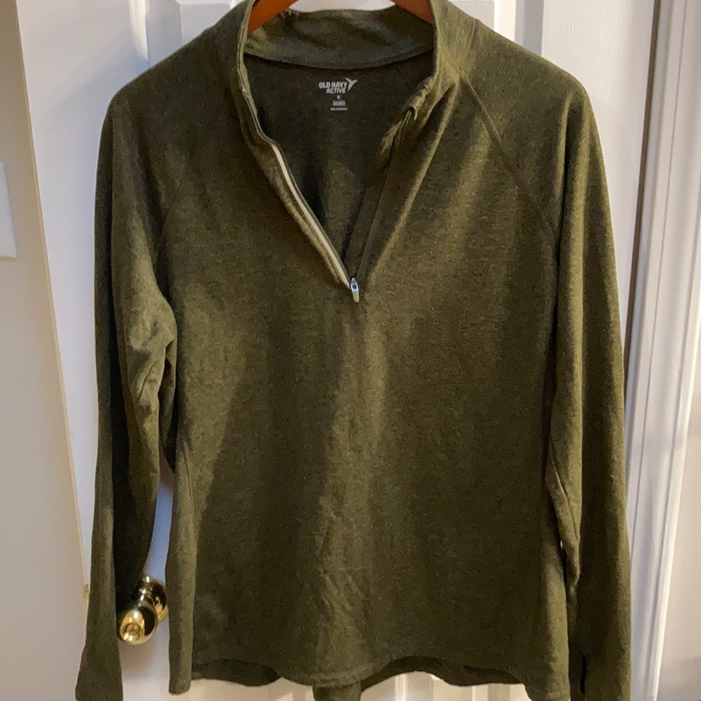 Old Navy- XL Green 1/4 Zip Active Top